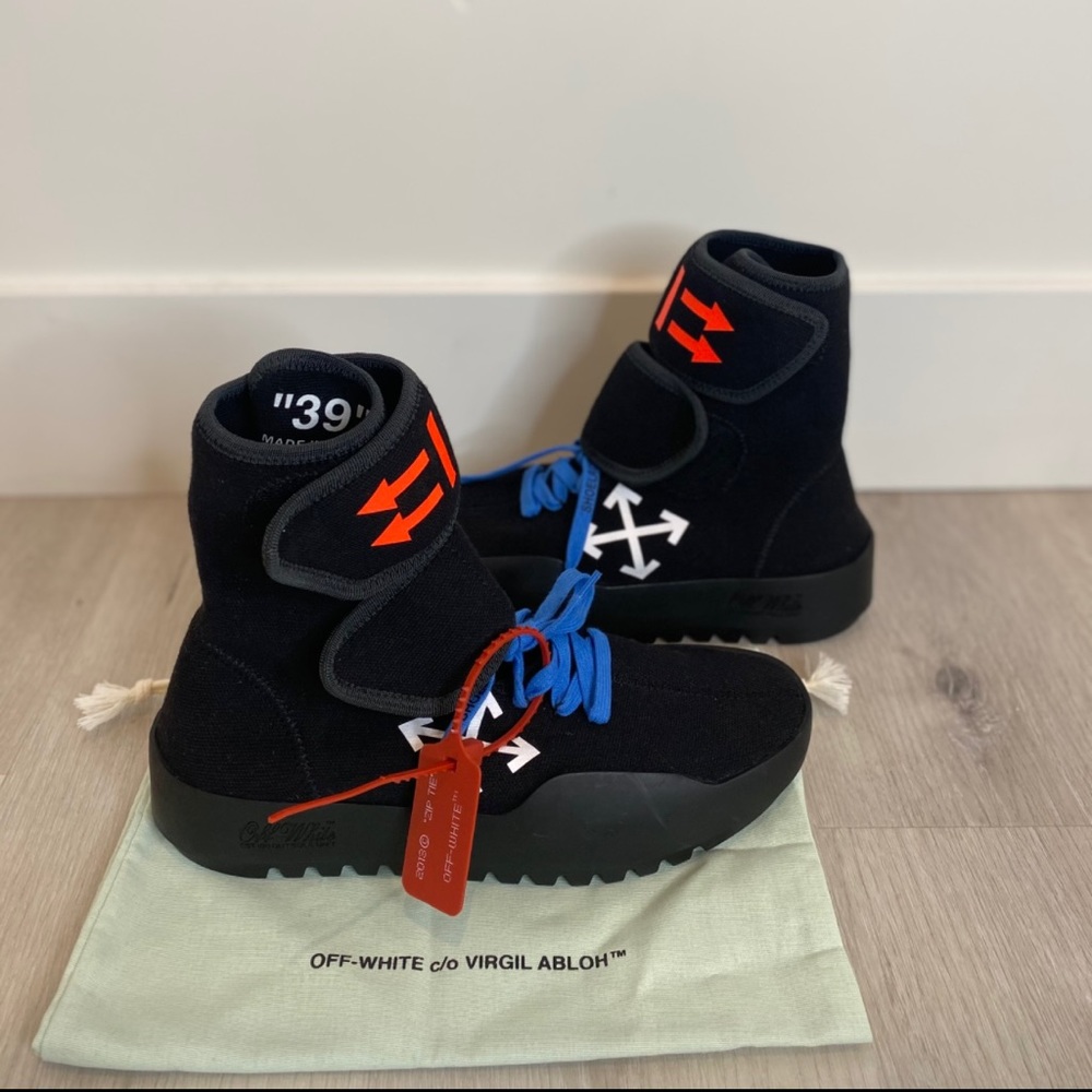 Brand new never worn Off-White  Black White, Red And Blue CST 001 High Top.